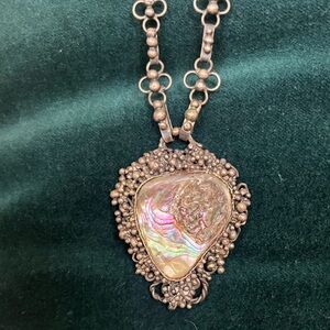 Vintage Abalone Solid Sterling 925Silver Handmade Necklace